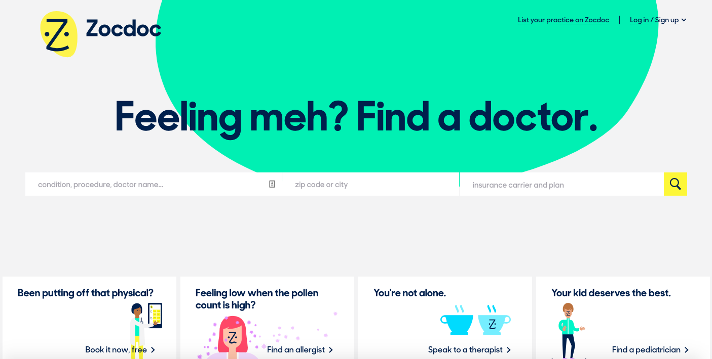 ZocDoc's Homepage